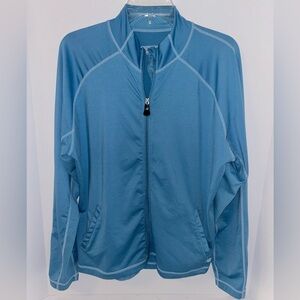 New Balance NB women’s baby blue full zip Lightning‎ Dry jacket size LARGE